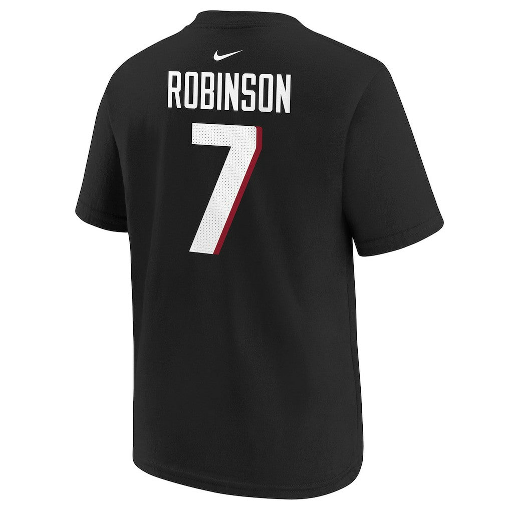 Bijan Robinson Atlanta Falcons Youth Player Name & Number T-Shirt - Black T-shirts