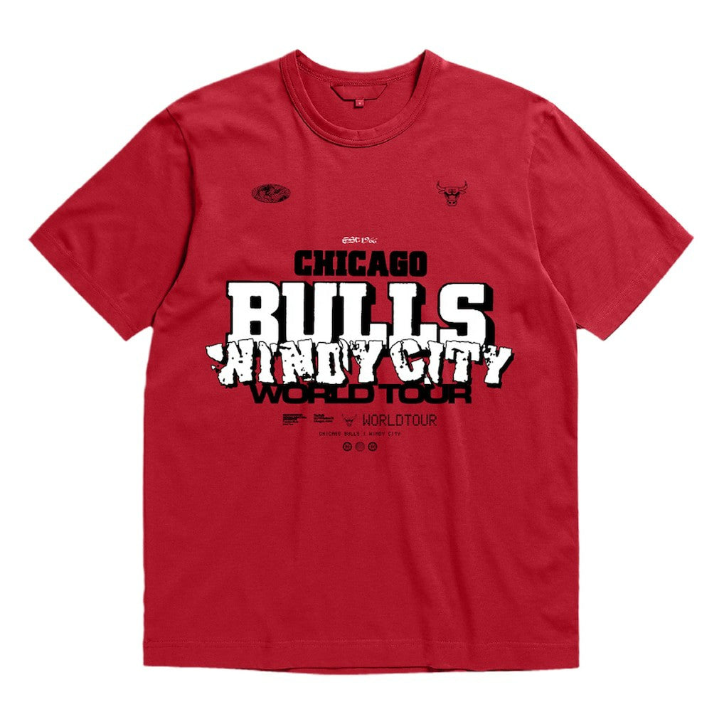 Chicago Bulls Bleacher Report x  Unisex World Tour T-Shirt Red - Mitchell & Ness
