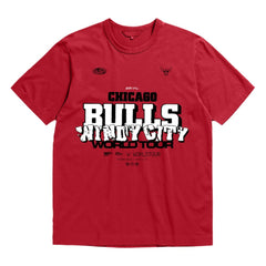 Chicago Bulls Bleacher Report x  Unisex World Tour T-Shirt Red - Mitchell & Ness