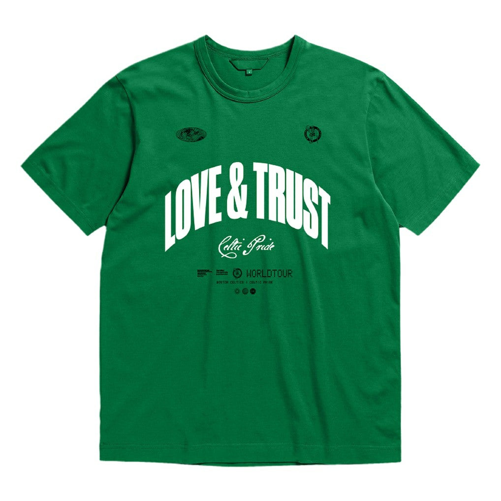 Boston Celtics Bleacher Report x  Unisex World Tour T-Shirt Kelly Green - Mitchell & Ness outlet