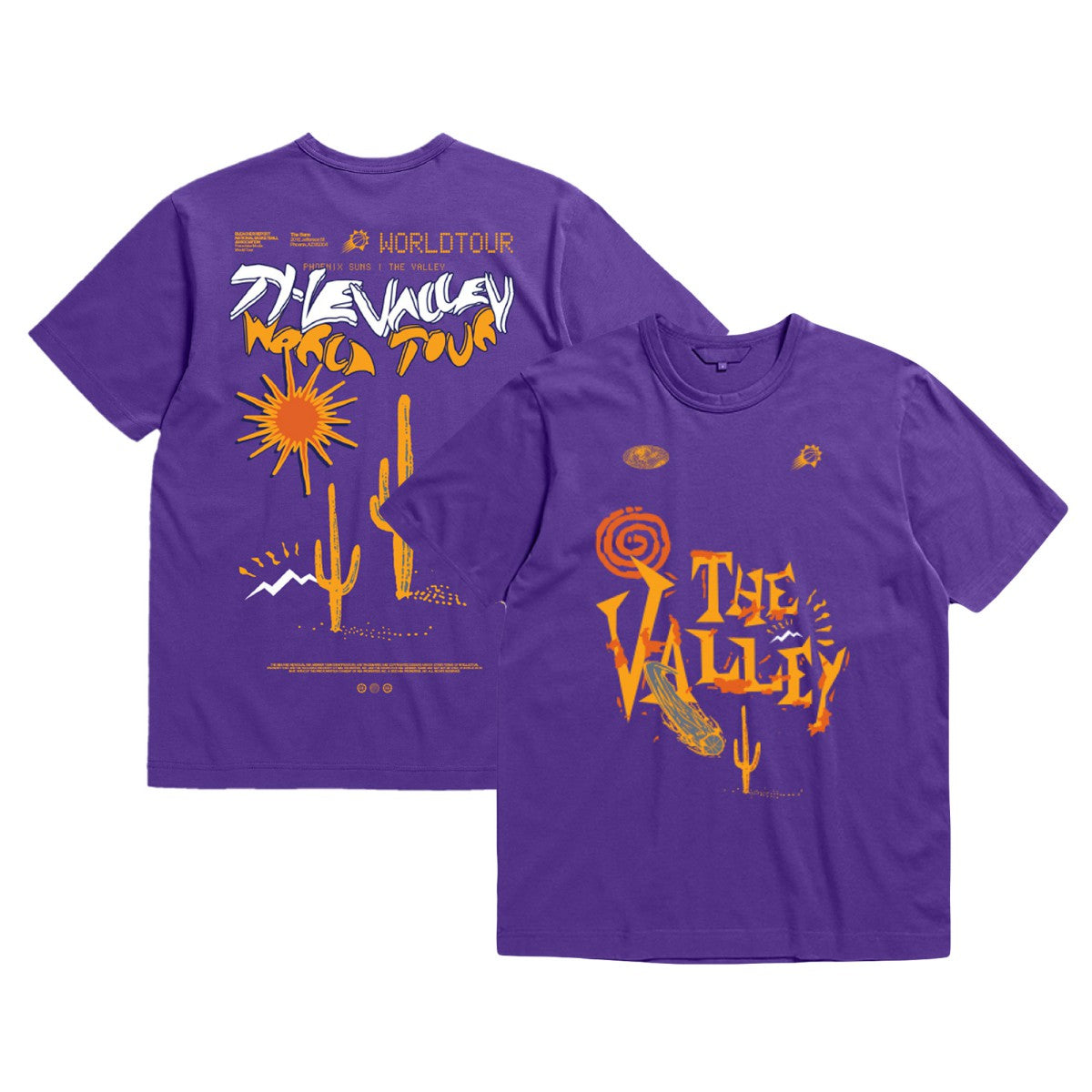 Phoenix Suns Bleacher Report x  Unisex World Tour T-Shirt Purple - Mitchell & Ness