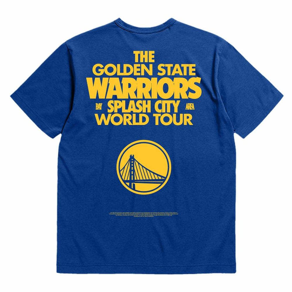 Golden State Warriors Bleacher Report x  Unisex World Tour T-Shirt Royal - Mitchell & Ness