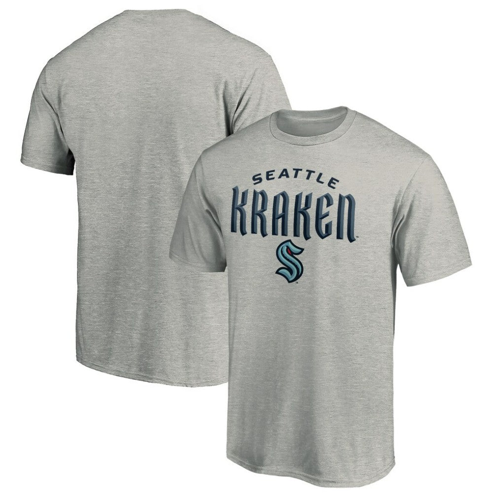 Seattle Kraken Team Lockup T-Shirt - Heather Gray | US 200131574