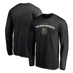 Vegas Golden Knights Team Lockup Long Sleeve T-Shirt - Black | US 200131575