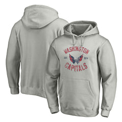 Washington Capitals Heritage Pullover Hoodie - Heather Gray | US 200131657