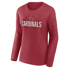 Arizona Cardinals Women's Plus Size Foiled Play Long Sleeve T-Shirt - Cardinal T-shirts