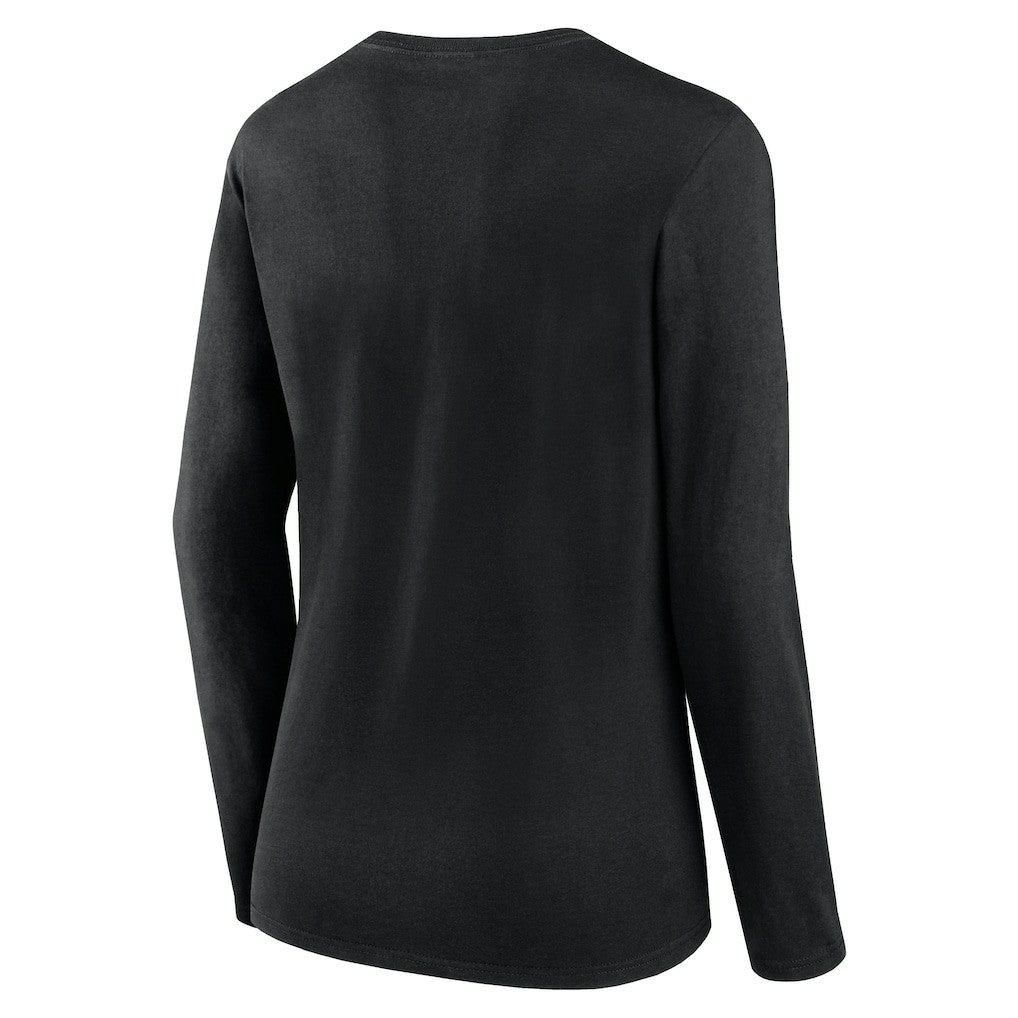 Las Vegas Raiders Women's Plus Size Foiled Play Long Sleeve T-Shirt - Black T-shirts