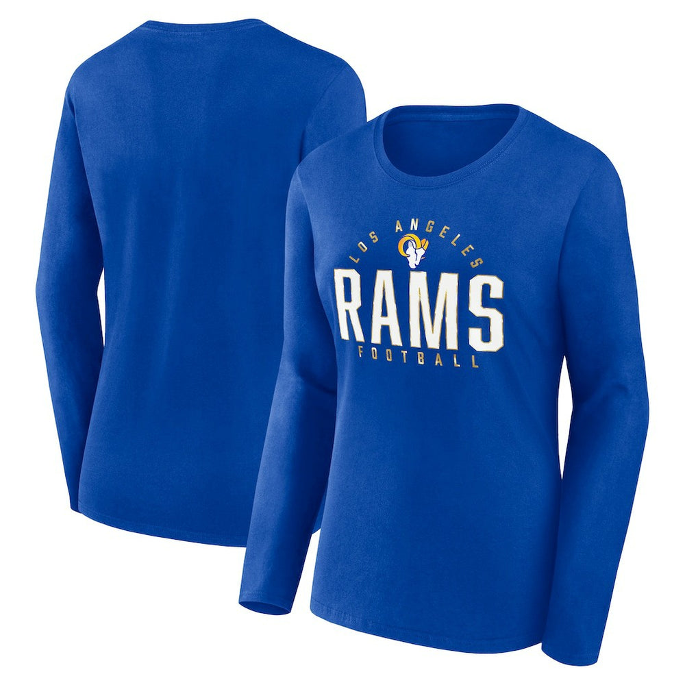Los Angeles Rams Women's Plus Size Foiled Play Long Sleeve T-Shirt - Royal T-shirts