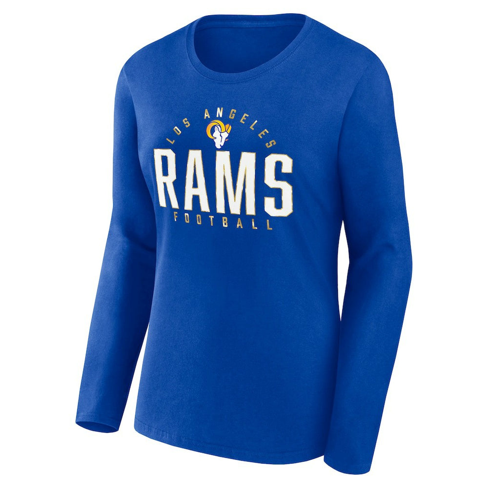Los Angeles Rams Women's Plus Size Foiled Play Long Sleeve T-Shirt - Royal T-shirts