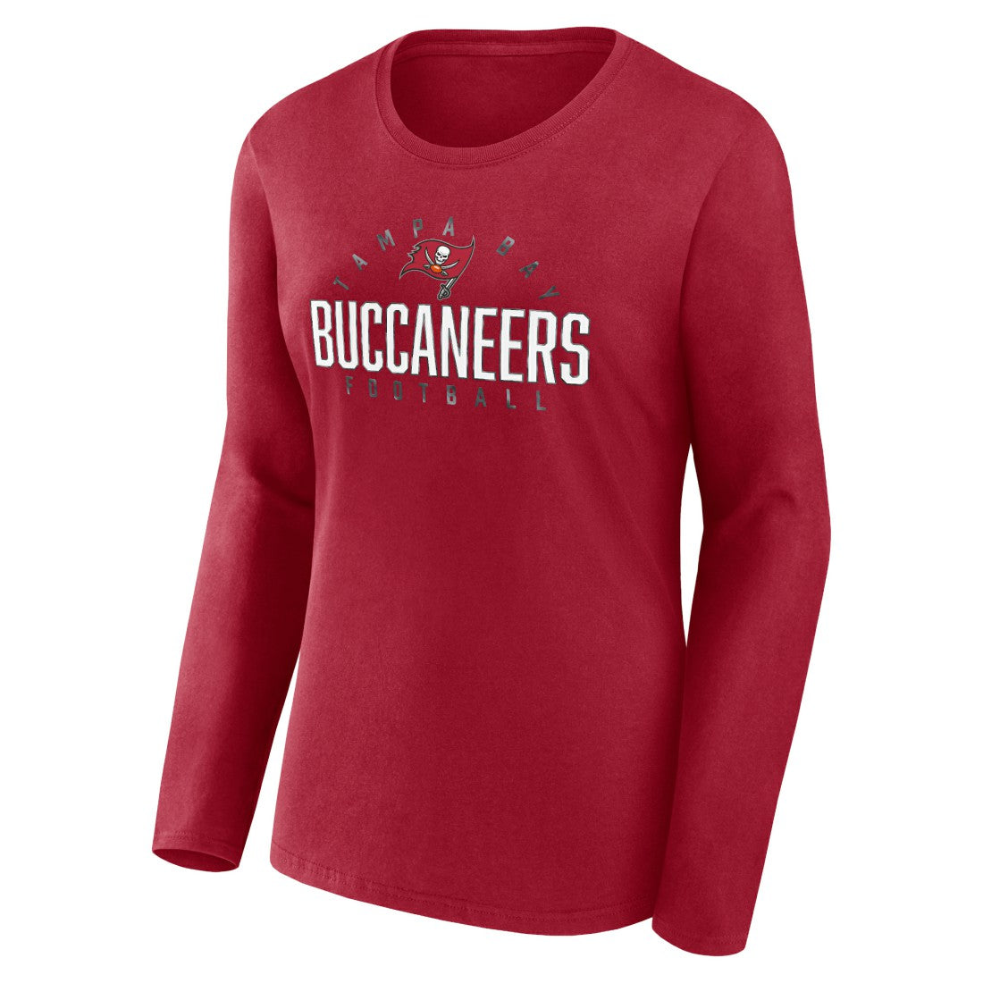 Tampa Bay Buccaneers Women's Plus Size Foiled Play Long Sleeve T-Shirt - Red T-shirts