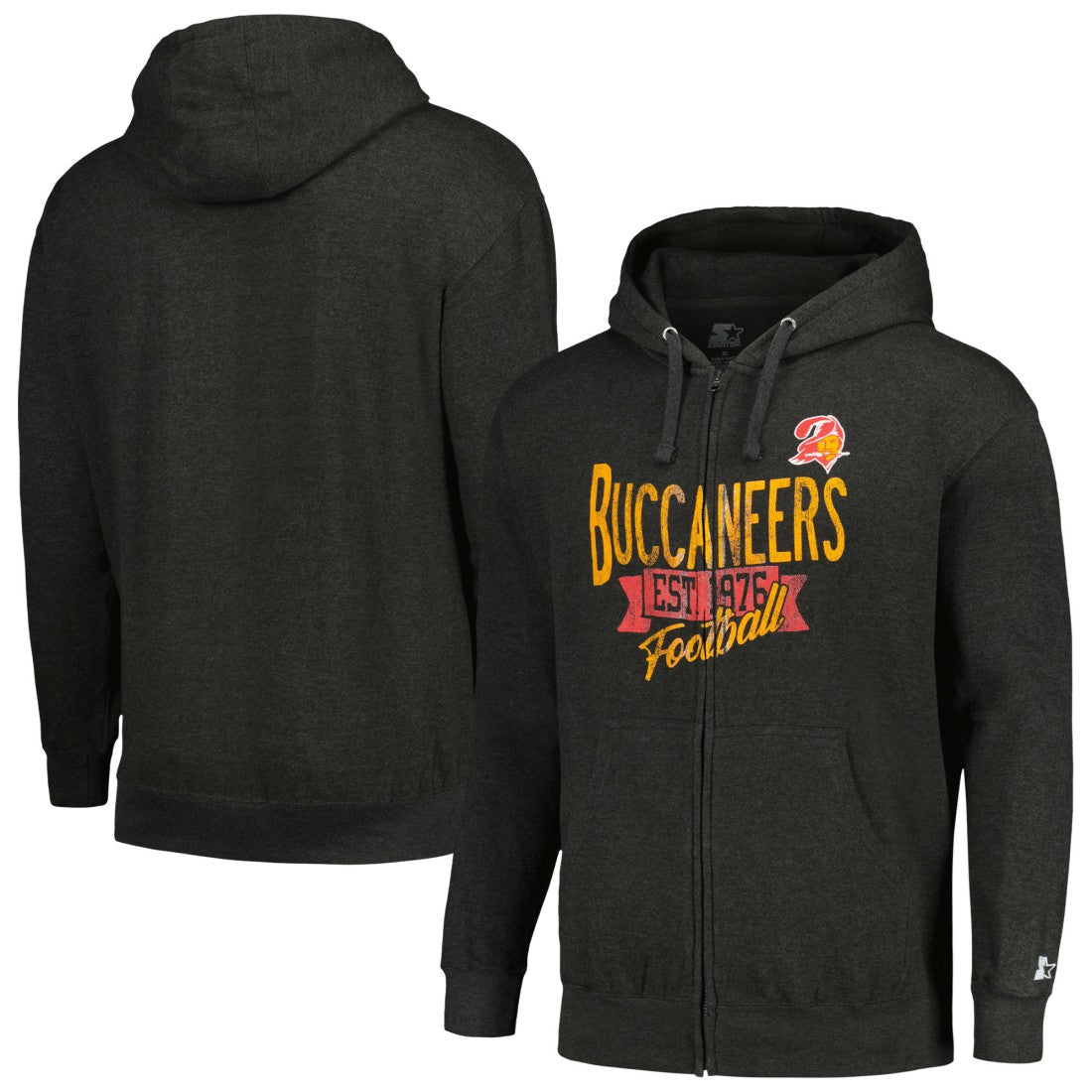 Tampa Bay Buccaneers Starter Gridiron Classics Post Season Full-Zip Hoodie - Charcoal Hoodies