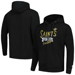 New Orleans Saints Starter Domestic Post Season Full-Zip Hoodie - Black Hoodies