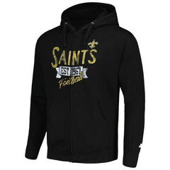 New Orleans Saints Starter Domestic Post Season Full-Zip Hoodie - Black Hoodies
