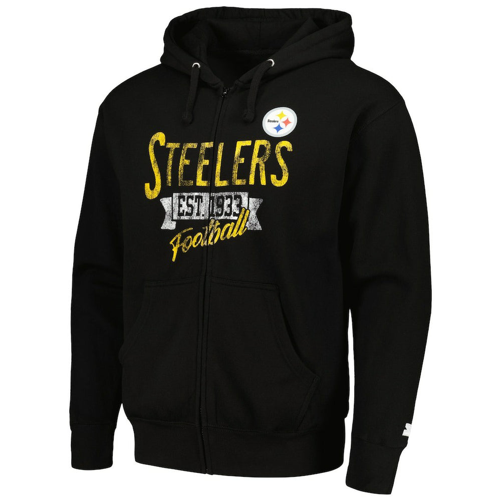 Pittsburgh Steelers Starter Domestic Post Season Full-Zip Hoodie - Black Hoodies