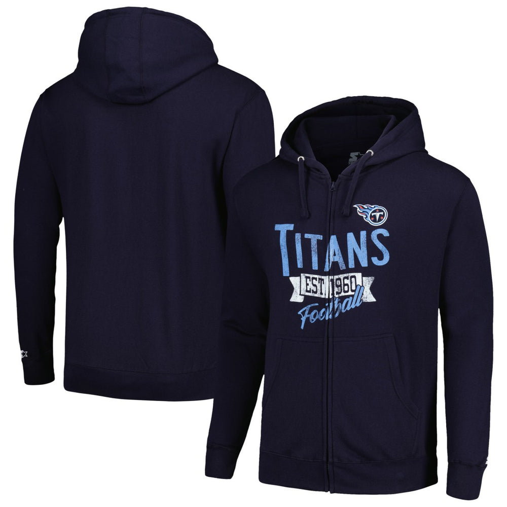 Tennessee Titans Starter Domestic Post Season Full-Zip Hoodie - Navy Hoodies