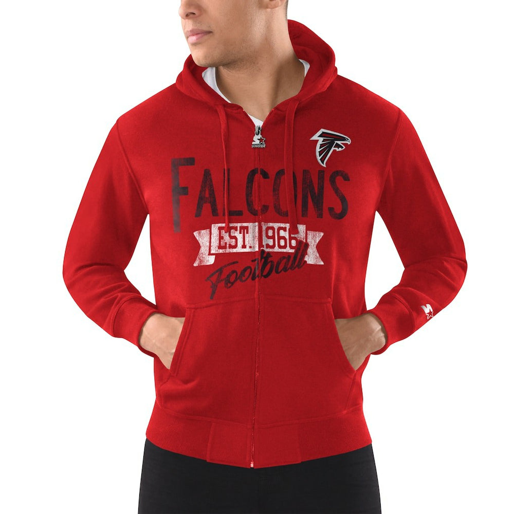 Atlanta Falcons Starter Domestic Post Season Full-Zip Hoodie - Red Hoodies