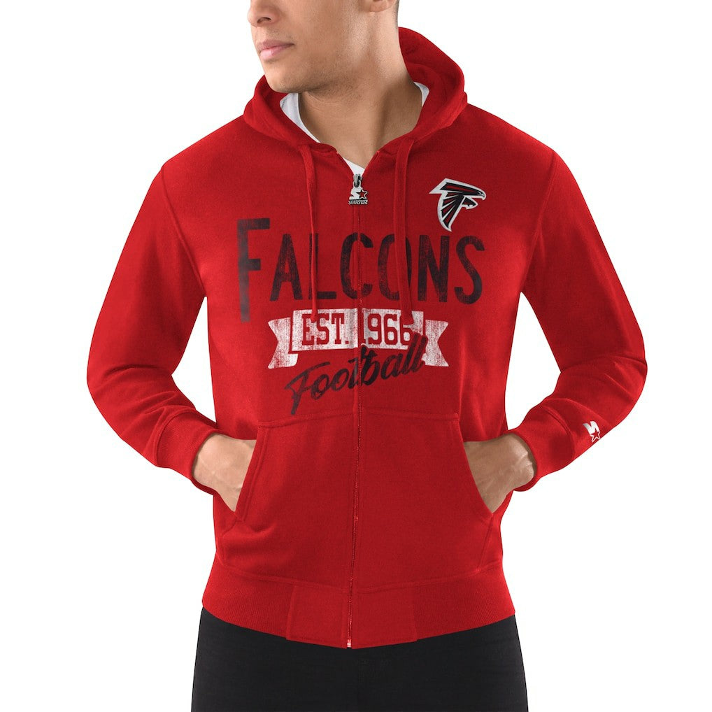 Atlanta Falcons Starter Domestic Post Season Full-Zip Hoodie - Red Hoodies