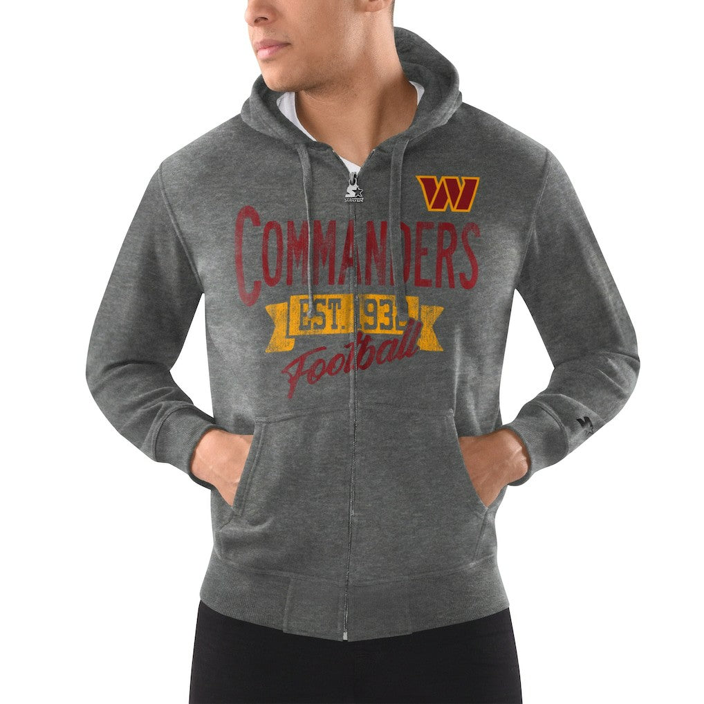 Washington Commanders Starter Domestic Post Season Full-Zip Hoodie - Charcoal Hoodies