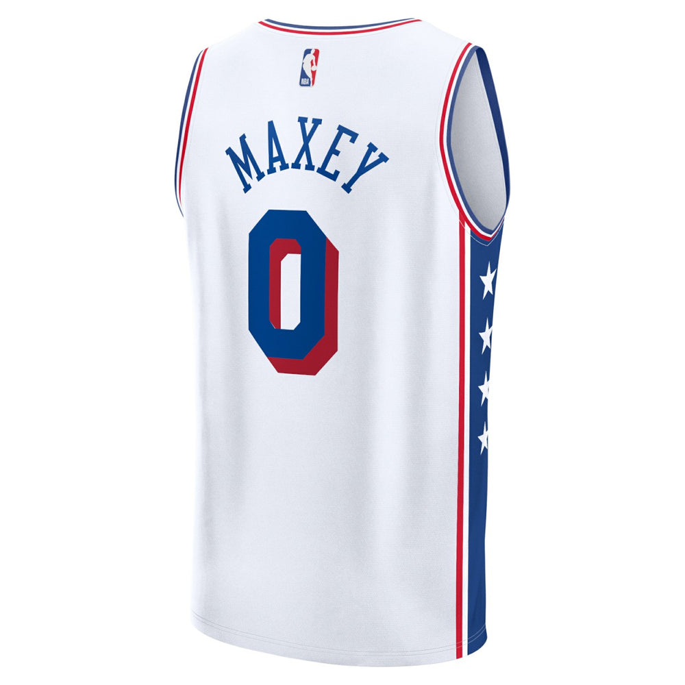 Tyrese Maxey Philadelphia 76ers Fast Break Replica Player Jersey Association Edition White - Fanatics