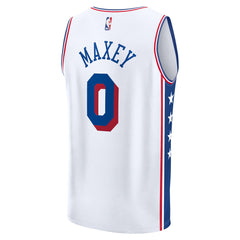 Tyrese Maxey Philadelphia 76ers Fast Break Replica Player Jersey Association Edition White - Fanatics