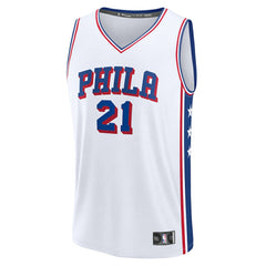 Joel Embiid Philadelphia 76ers Fast Break Replica Player Jersey Association Edition White - Fanatics