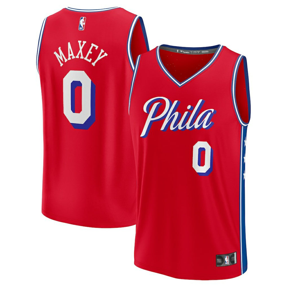 Tyrese Maxey Philadelphia 76ers Fast Break Replica Player Jersey Statement Editi- Red - Fanatics