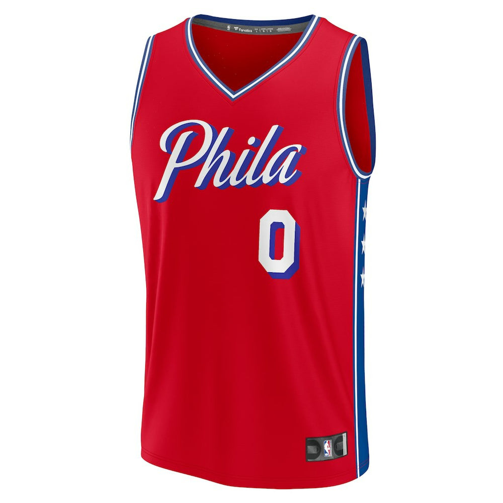 Tyrese Maxey Philadelphia 76ers Fast Break Replica Player Jersey Statement Editi- Red - Fanatics