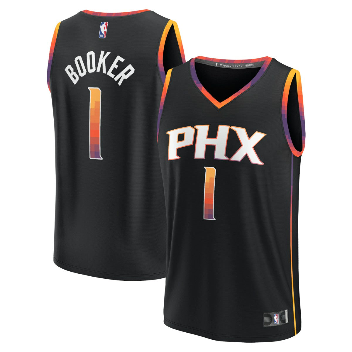 Devin Booker Phoenix Suns Fast Break Replica Player Jersey Statement Edition Black - Fanatics