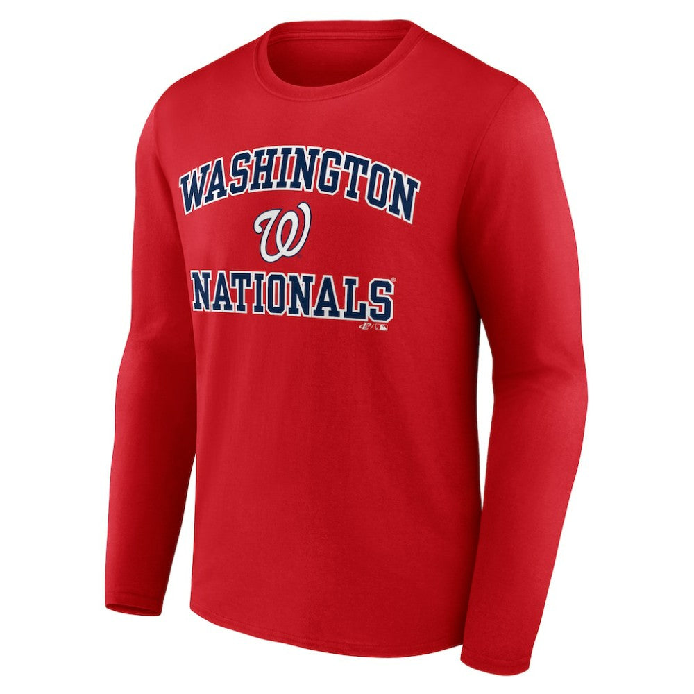 Washington Nationals Logo Athletic Heart & Soul Long Sleeve T-Shirt - Red T-shirts
