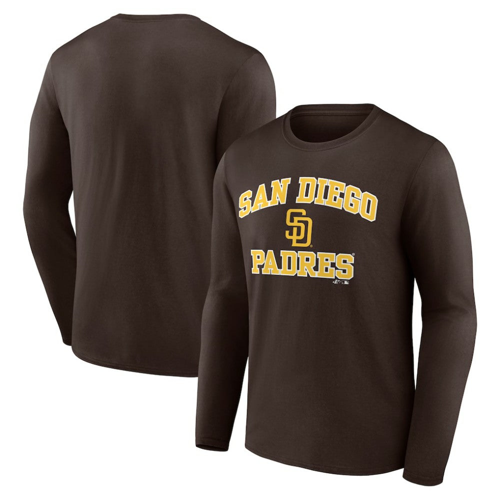 San Diego Padres Logo Athletic Heart & Soul Long Sleeve T-Shirt - Brown T-shirts