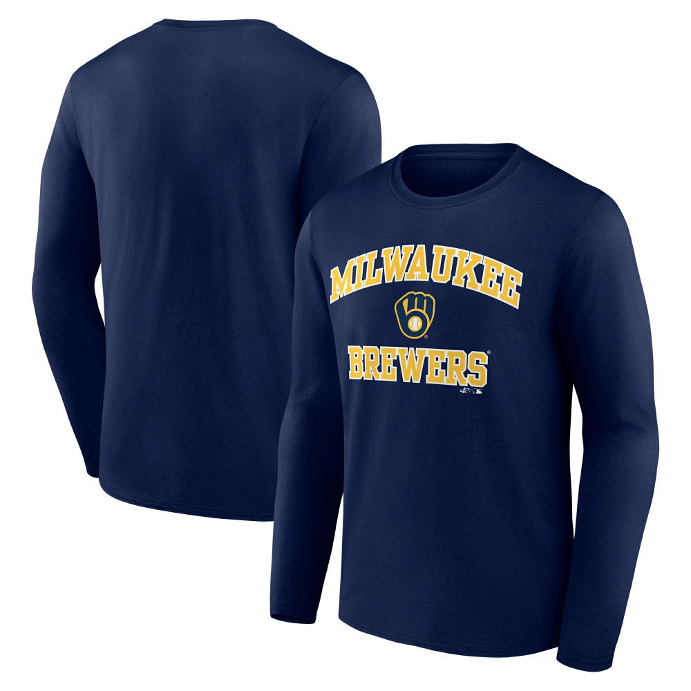 Milwaukee Brewers Logo Athletic Heart & Soul Long Sleeve T-Shirt - Navy T-shirts