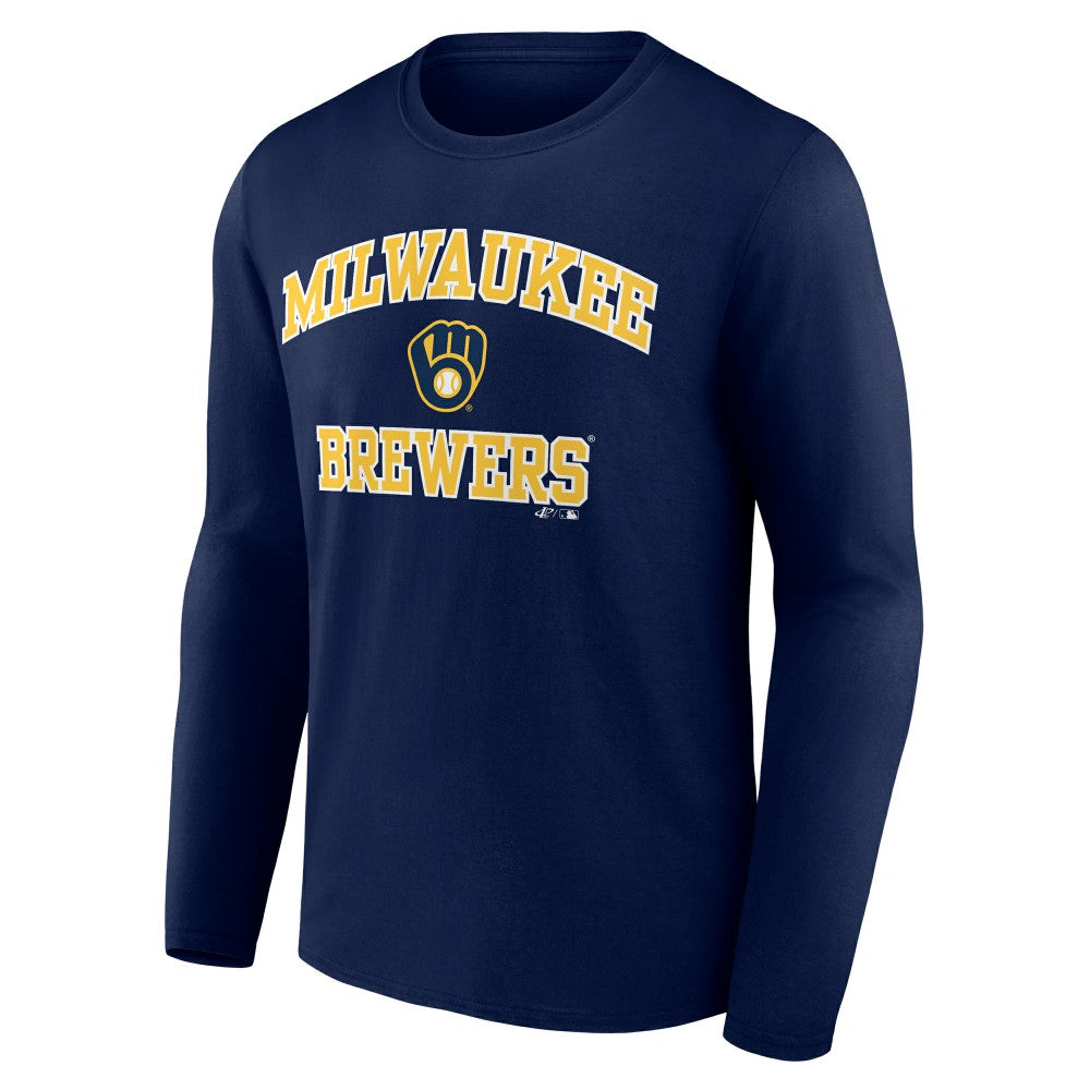 Milwaukee Brewers Logo Athletic Heart & Soul Long Sleeve T-Shirt - Navy T-shirts