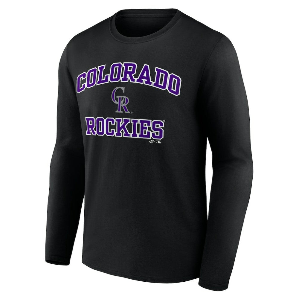 Colorado Rockies Logo Athletic Heart & Soul Long Sleeve T-Shirt - Black T-shirts