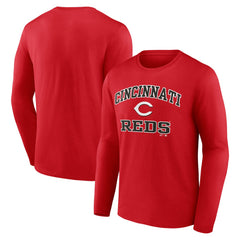 Cincinnati Reds Logo Athletic Heart & Soul Long Sleeve T-Shirt - Red T-shirts