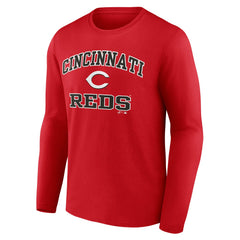 Cincinnati Reds Logo Athletic Heart & Soul Long Sleeve T-Shirt - Red T-shirts