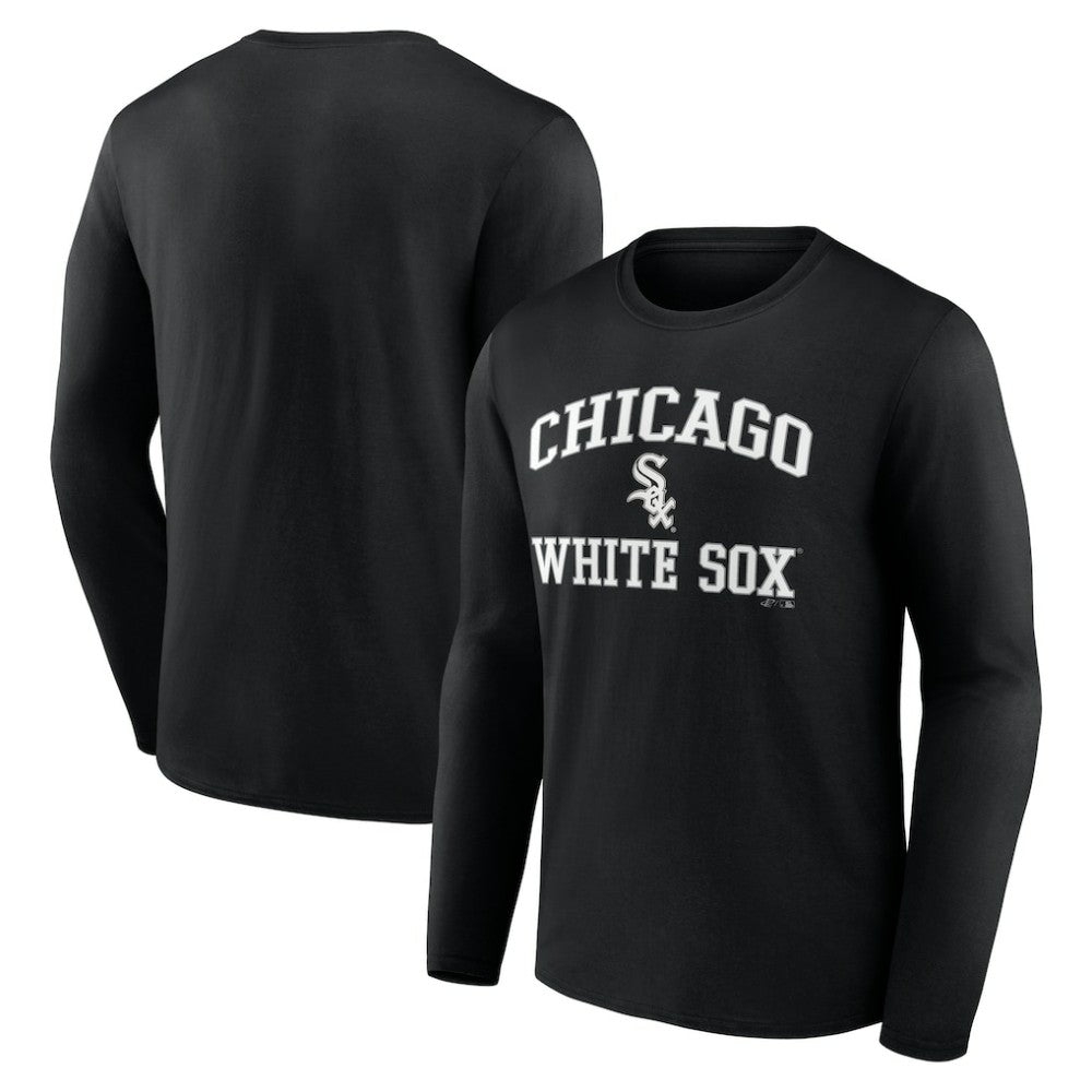 Chicago White Sox Logo Athletic Heart & Soul Long Sleeve T-Shirt - Black T-shirts