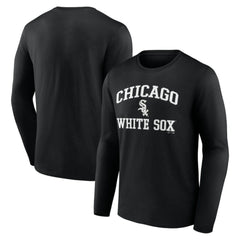 Chicago White Sox Logo Athletic Heart & Soul Long Sleeve T-Shirt - Black T-shirts