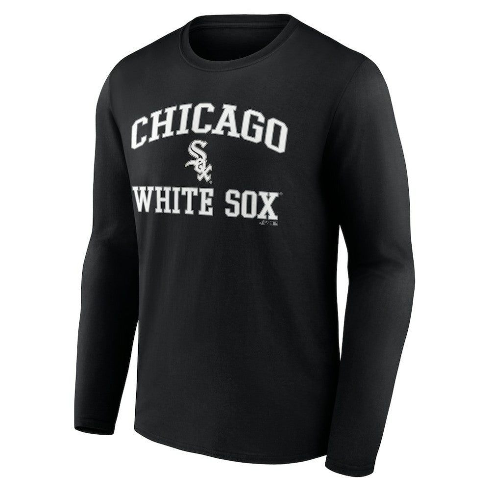 Chicago White Sox Logo Athletic Heart & Soul Long Sleeve T-Shirt - Black T-shirts