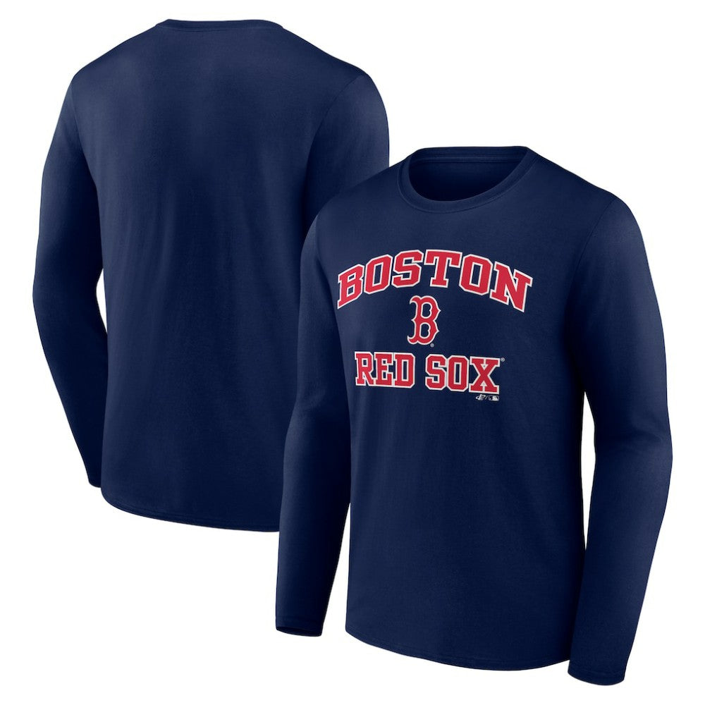 Boston Red Sox Logo Athletic Heart & Soul Long Sleeve T-Shirt - Navy T-shirts
