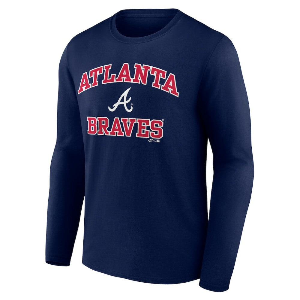 Atlanta Braves Logo Athletic Heart & Soul Long Sleeve T-Shirt - Navy T-shirts