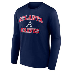 Atlanta Braves Logo Athletic Heart & Soul Long Sleeve T-Shirt - Navy T-shirts