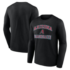 Arizona Diamondbacks Logo Athletic Heart & Soul Long Sleeve T-Shirt - Black T-shirts