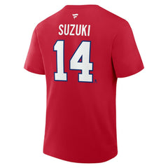 Nick Suzuki Montreal Canadiens Fanatics Authentic Stack Name & Number T-Shirt - Red | US 2001342075