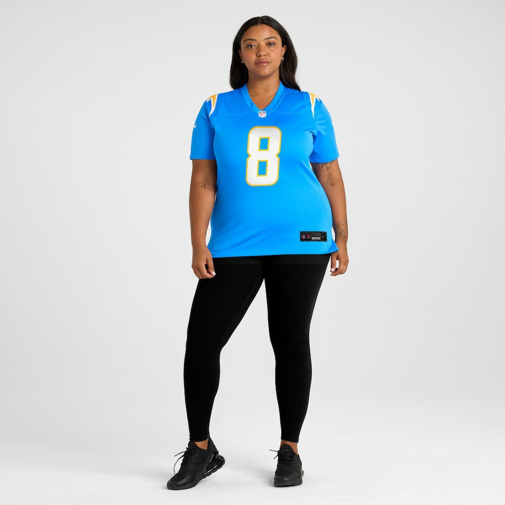 Max Duggan Los Angeles Chargers Women's Team Game Jersey - Powder Blue Jerseys