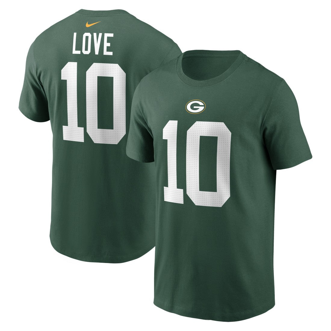 Jordan Love Green Bay Packers Player Name & Number T-Shirt - Green T-shirts