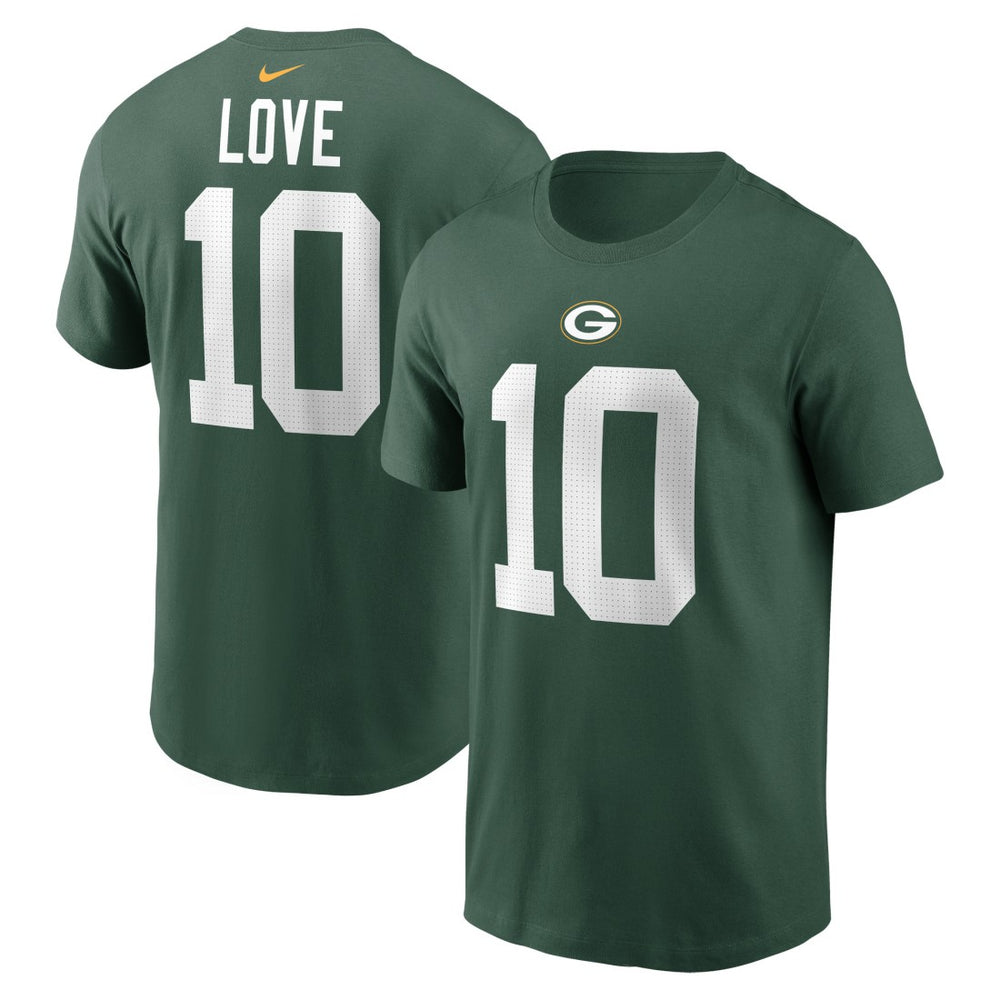 Jordan Love Green Bay Packers Player Name & Number T-Shirt - Green T-shirts
