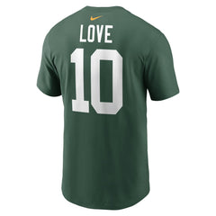 Jordan Love Green Bay Packers Player Name & Number T-Shirt - Green T-shirts
