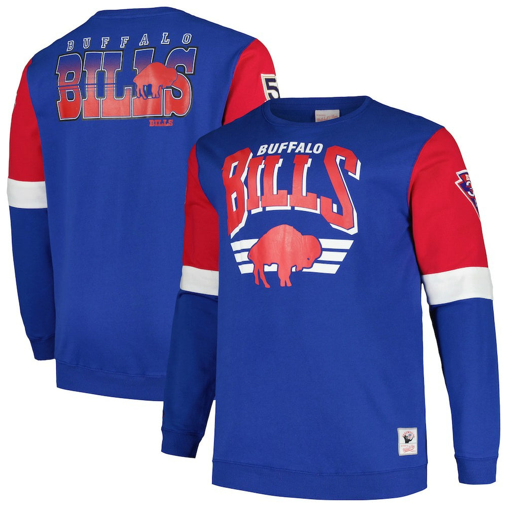 Buffalo Bills Big & Tall Fleece Pullover Sweatshirt - Royal Pullover