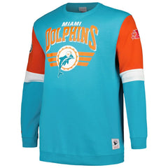 Miami Dolphins Big & Tall Fleece Pullover Sweatshirt - Aqua Pullover