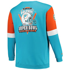 Miami Dolphins Big & Tall Fleece Pullover Sweatshirt - Aqua Pullover